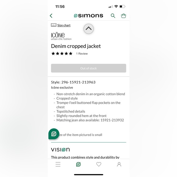 Icone Denim Cropped Jacket - Picture 2 of 6